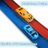 Flex Tracks 15 Ft Starter Set, Flexible Race Track for Kids 3+ with Strong Suction Cups, Flexible Car Track Race Car Ramp Track Compatible with 1/64 Diecast Cars, Portable Rolls Up Race Tracks view 2