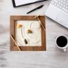 Baoblaze Zen Garden Kit Desk Decor Accessories with Rake Pebbles Decorative Elegant Wooden Zen Sand Garden for Desktop Meditation Home view 2