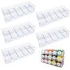 Jorzer 5Pcs Poker Chip Case, Clear Plastic Poker Chip Tray with Lid, Multi-Use Storage Display Case for Gambling, Parties or Home 5pcs Clay Crown Mahjong Plastic Chips Embedded.. view 1
