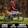 50cc Dirt Bike for Kids 8-14, Gas Powered Mini Dirt Bike with Front & Rear Disc Brakes, High-Speed 25MPH Off-Road Mini Bike, Supports 330 lbs, 2-Stroke Engine, Ideal Youth Motorcycle (Green) view 3