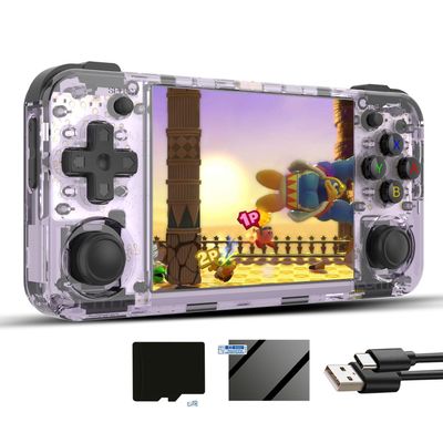 RG35XX H Linux Retro Handheld Game Console 35xx H with a 64G Card Pre-Loaded 5570 Games,RG35XXH 3.5'' IPS Screen Supports 5G WiFi Bluetooth HDMI and TV Output (RG35XXH-Purple-NEW)