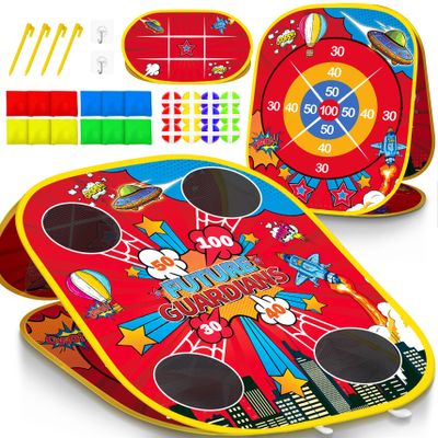 Spider Bean Bag Toss Game for Kids  3-in-1 Cornhole Board Outdoor Toys for Toddlers, Family Fun Games for Beach & Yard, Birthday Easter Gifts for Ages 3 4 5 6 7 8-12 Year Old Boys Girl