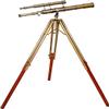 Vintage Sailor High Magnification Floor Standing Wooden/Brass Tripod Nautical Maritime Collectible Brass Telescope Double Barrel view 1