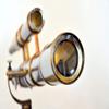 Vintage Sailor High Magnification Floor Standing Wooden/Brass Tripod Nautical Maritime Collectible Brass Telescope Double Barrel view 3