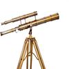 Vintage Sailor High Magnification Floor Standing Wooden/Brass Tripod Nautical Maritime Collectible Brass Telescope Double Barrel view 4