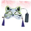 Totority Delicate Lightweight Fox Mask with Cold Glow for Women Halloween Party Cosplay Elegant PVC Costume Accessory for Masquerade and Festival Wear view 2