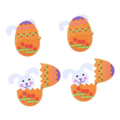 COOLHIYA 4PCS DIY Easter Egg Material Kit for Creative Handmade Shell Craft Supplies Early Educational Fun Easter Crafting
