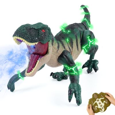 MagicKidz Remote Control Dinosaur Toys for Kids - Birthday Gifts for Ages 3-4 5-7 8-12 Year Old, RC Walking Dinosaur with Spray, Roar & Light, Fun Interactive Dino for Boys