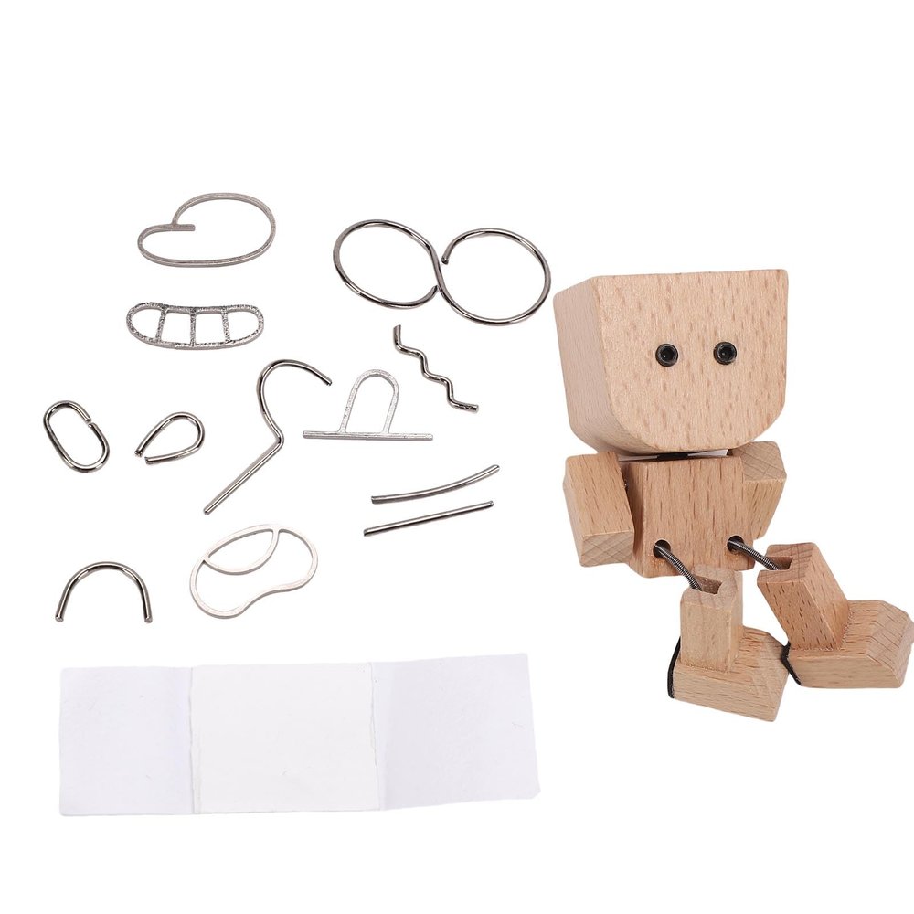 JTLB Shaking Wooden Man Magnetic Funny Expressions Car Dashboard Shaking Wooden Doll Figurine Handcrafted Beech Wood Desktop Decor for Office Desk Shelf