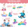LESSETI 35 PCS Large Magnetic Blocks for Toddlers - 1.24" Magnetic Cube with Stickers, Magnet Blocks STEM Learning Sensory Toys for Kids & Preschoolers, Brithday Gifts for 3-5 Year Old Boys Girls view 4