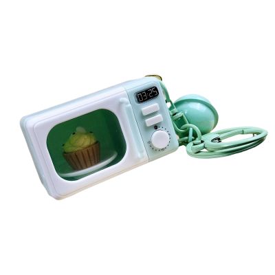 Miniature Oven Phone Charm with Sound Effects & LED Light for Kids Role Play Pretend Kitchen Toy ABS Keychain Accessory Educational Role Play Phone Decor
