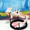 3D Printed Dragon with Display Stand, 12 Inches Articulated White and Pink Cherry Blossom Dragon, Fidget ADHD Autism Toy, Executive Desk Toy D016-DS view 1