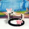 3D Printed Dragon with Display Stand, 12 Inches Articulated White and Pink Cherry Blossom Dragon, Fidget ADHD Autism Toy, Executive Desk Toy D016-DS view 2