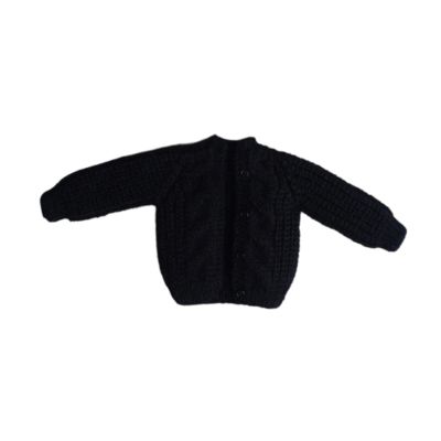 1/12 Scale Figure Clothes,Doll Accessories Knitted Cardigan Handmade Sweater Clothing Mini for 6inch Action Figures Doll, Black
