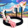 24 Inches 3D Printed Dragon with Display Stand, Articulated White and Pink Unicorn Dragon, Fidget ADHD Autism Toy, Executive Desk Toy D051-DS view 1