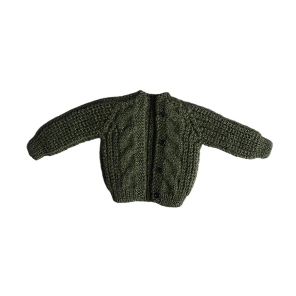 1/12 Scale Figure Clothes,Doll Accessories Knitted Cardigan Handmade Sweater Clothing Mini for 6inch Action Figures Doll, Green