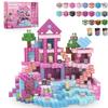 ADAH 216PCS Magnetic Building Blocks for Girls, Pink Princess STEM Toys for Ages 4-8, Creative Educational Building Toys for 3-6 Year Olds, Magic Blocks for Kids view 1