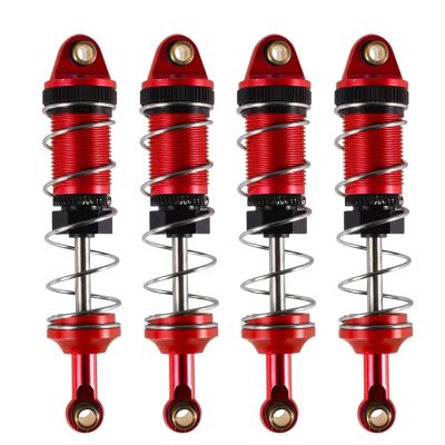 4PCS Shock Absorber 74mm Metal Hydraulic for 1/12 MN128 MN86 G500 RC Car Upgrade Parts(Red)