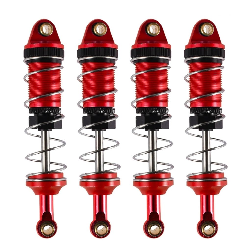 4PCS Shock Absorber 74mm Metal Hydraulic for 1/12 MN128 MN86 G500 RC Car Upgrade Parts(Red)