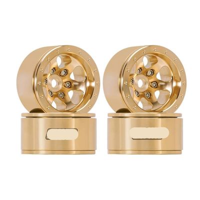 -4.7mm Offset 1.0 Brass Beadlock Wheel Rim Compatible with 1/24 1/18 RC Crawler SCX24 Ascent18 W1011