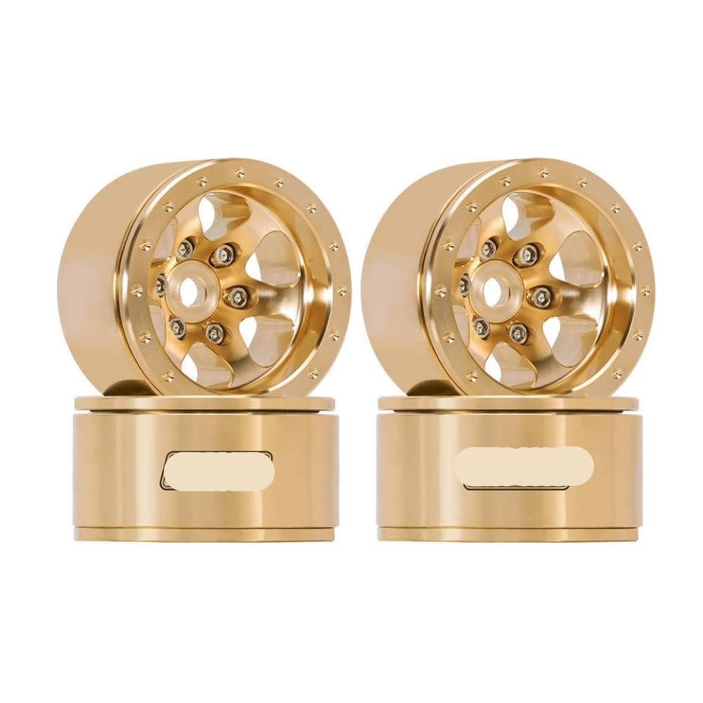 -4.7mm Offset 1.0 Brass Beadlock Wheel Rim Compatible with 1/24 1/18 RC Crawler SCX24 Ascent18 W1011