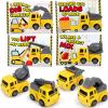 24 Pack Valentines Day Gifts for Kids School - Valentines Exchange Cards for Kids Classroom - Construction Truck Vehicles Toys Card Bulk - Valentine Cards for Toddlers Boys Class Party Favors Prizes view 1