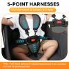 Ultra-Large Capacity Folding Wagon Stroller for 2 Kids, 330LBS 240L Heavy Duty Push Wagon with Canopy, 5-Point Safety Harness & Shock-Absorbing PU Wheels for Outdoor Camping Beach Travel,Black view 3