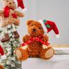3 Piece Plush For Teddy Bear Ornaments with Santa Hats and Candy Canes for Christmas Tree and Festive Home Decoration view 3