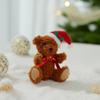 3 Piece Plush For Teddy Bear Ornaments with Santa Hats and Candy Canes for Christmas Tree and Festive Home Decoration view 4
