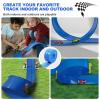 15 Ft Flexible Race Track for Kids, Two-Lane Flex Blue Track for 1:64 Diecast Cars, Includes 6 Suction Cups & 1 Rope, Portable Design, Birthday Gift for Boys & Girls Ages 3-8 (Cars Not Included) view 4