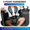 Ultra-Large Capacity Folding Wagon Stroller for 2 Kids, 330LBS 240L Heavy Duty Push Wagon with Canopy, 5-Point Safety Harness & Shock-Absorbing PU Wheels for Outdoor Camping Beach Travel,Blue view 3