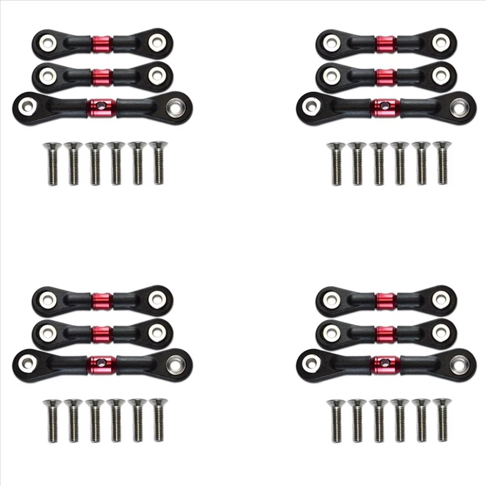 Compatible with Tamiya for TT-02 TT-02T 1/10 RC Car Upgrade Parts Modification Accessories 12Pcs Steering Link Rod Servo RC Car Accessories
