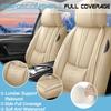 VIUDMEK Front Set Car Seat Covers for Hyundai XG350 2002-2005 Leather Seat Covers Waterproof Only Front Seats Car Seat Protectors Breathable Seat Cover Beige(with 2 Pillows) view 2