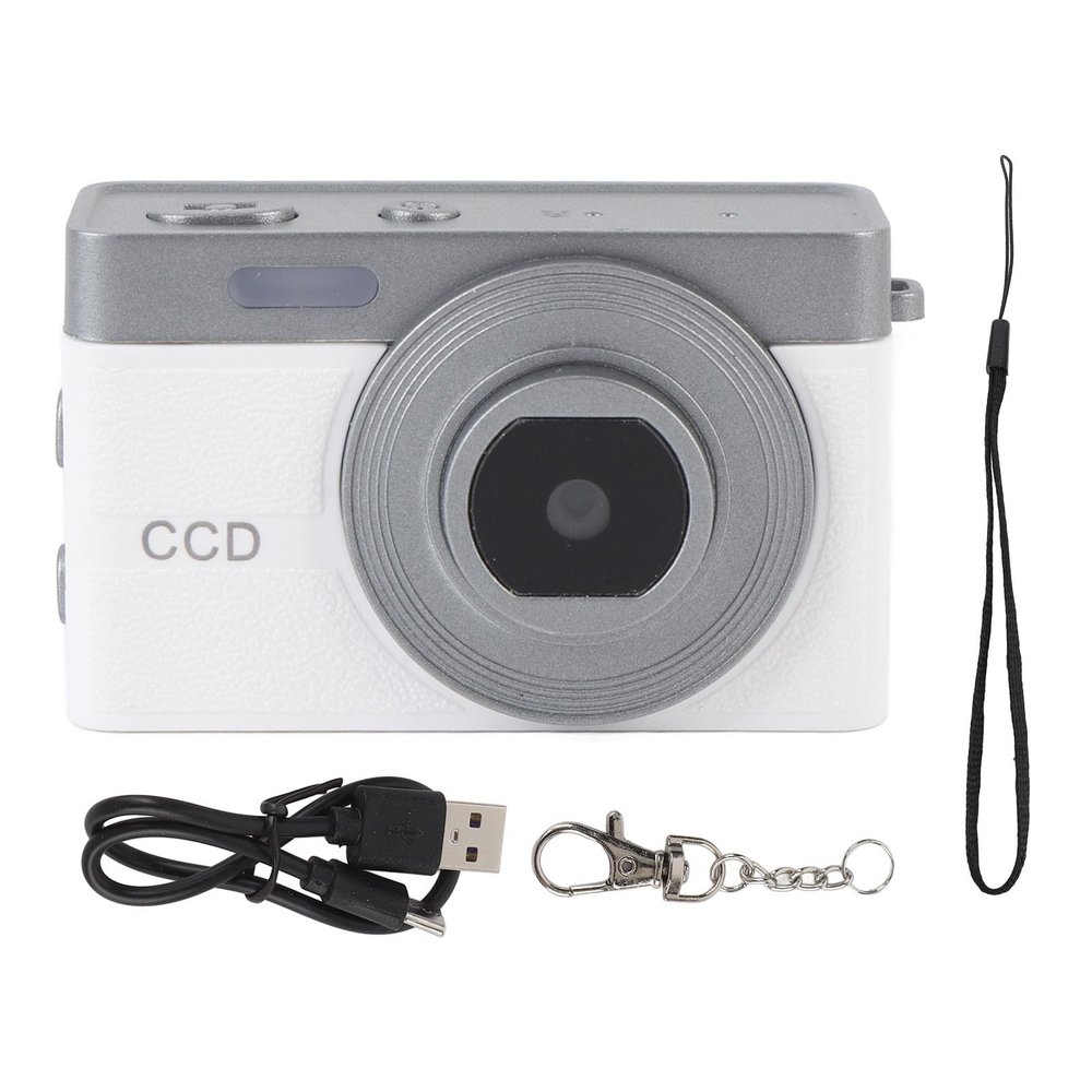 1080P Digital Camera Miniature, Small Lightweight Pink Camera for Kids Ages 7-12 - High Definition Filming, Enhanced Zoom, Ideal for Teens and Beginners (White)