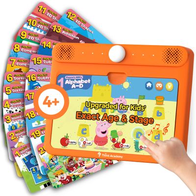 Think Academy Learning Pad for 4+, Age-Optimized Screen-Free Educational Learning Tablet, Learn to Read Phonics Flash Cards with Alphabet, Words, Numbers, Music, Preschool Learning Activities for Kids