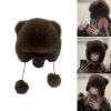 BUBEFSKD Oversized Bear Hat With Ear And Tail Skiing Furry Cap Cartoon Photo Props Outdoor Head Wrap For Halloween Cartoon Hat For Kids view 2