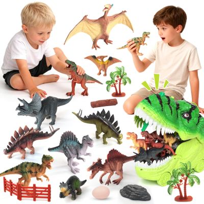 29 Pcs Dinosaur Toys for Realistic Jurassic Dinosaurs Figures with Trees&eggs &Fence Playset to Can Create a Dino World, Educational mini Dinosaurs Figures, dinosaur set Gifts for Toddler Boys 3-5