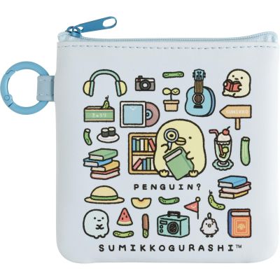 San-X Sumikko Gurashi "Sumikko no Kiri" Flat Pouch Penguin CA78602 H 4.5 x W 4.5 inches (115 x 115 mm)