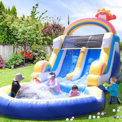24FT(L) Commercial Grade Inflatable Water Slide for Kids Adults with Giant Pool(950w UL Blower),100% PVC Adult Water Slide for Backyard Party Outdoor Indoor, Rental,Wet Dry Use 24 * 12 * 11FT