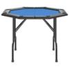 YuuSsea 8-Player Folding Poker Table, Blue Engineered Wood, Felt, Artificial Leather, Steel Frame, 42.5-inch Octagon Game Tables for Texas Hold'em, Adults view 3