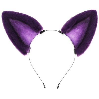 BUBEFSKD COSPLAY Kitten Ears Animal Ear Headbands Purple Carnivals Party Handmade Furry Party Costume Devil Cats Ear Headbands For Kids