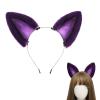 BUBEFSKD COSPLAY Kitten Ears Animal Ear Headbands Purple Carnivals Party Handmade Furry Party Costume Devil Cats Ear Headbands For Kids view 2