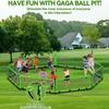 Gaga Ball Pit for Kids, Portable Gagaball Court 15ft Equipped with Carry Bag, 2 Gaga Balls, Wind Ropes and Ground Spikes for Sport Games and Indoor & Outdoor Activities view 3