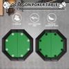 Octagon Poker Table 48 Inch - 8 Player Poker Table for Adults, Foldable Casino Poker Table Top with Cup Holders, Waterproof Felt Surface & Leather Armrest, Ideal for Home Games, Parties, Man Cave view 3