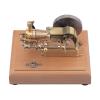 Mini Horizontal Hit-and-Miss Gas Engine Model Kit, 1.6cc Four-Stroke Single-Cylinder Internal Combustion Engine with Speed Limiter and Wooden Base view 2