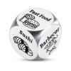 Food Dice Decider Gift- Stainless Steel Food Choice Dice for Couples Friends Him Her - Fun Date Night Meal Picker Gift for Boyfriend Girlfriend Wife Husband - White Elephant Christmas Valentines view 1