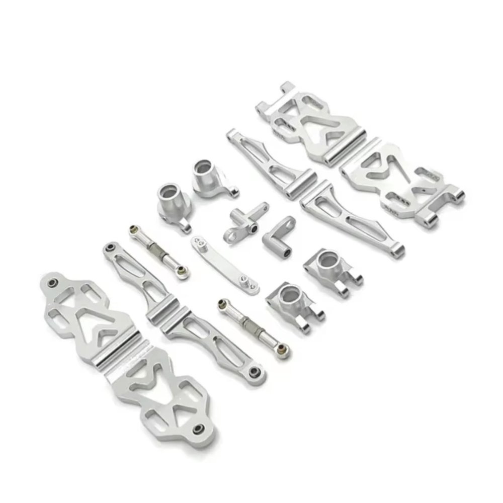 Parts For SCY For JJRC 16101 16102 16103 16104 16106 16201 1/16 Metal For Swing Arm Steering Cup Connecting Rod Set RC Car Upgrade Parts(Silver)