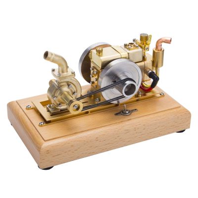 1.6cc Mini Retro Four-Stroke Gasoline Engine Model with Water Cooling & Impeller Pump  Brass & Stainless Steel Internal Combustion Engine for Adults, DIY Display & Gift