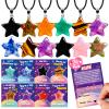 24 Pack Star Necklace Set Valentines Day Cards for Kids School, Valentine Cards for Kids Classroom for Boy Girl Party Favors natural stone necklace Crystal Gemstone Pendant Valentine Bulk Gifts view 1