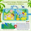 Busy Book, Maypott 3D Stereoscopic Dinosaur Felt Learning Busy Board for Toddlers 1-3 Ages Babies, Early Learning Toys Toddler Sensory Toys for Kids Farm Animals Felt Board Travel Educational Toy view 3